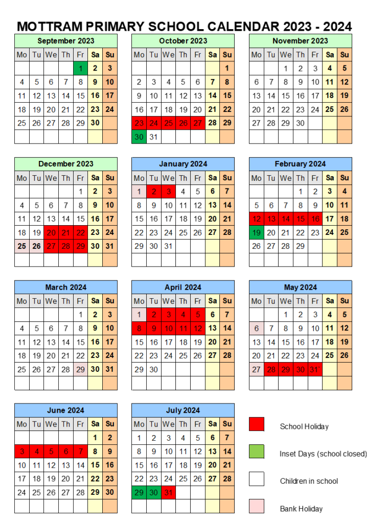 Term Dates | Mottram C of E Primary School