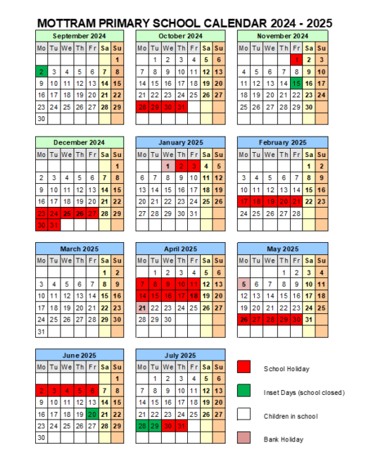 Term Dates | Mottram C of E Primary School